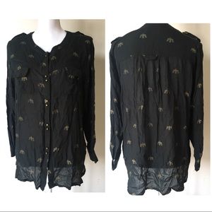 goddess of babylon blouse button down size small